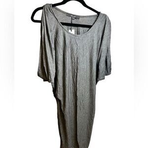 NWT YANK K Women’s Heather Gray Cold Shoulder Dolman Sleeve Tunic Dress- OS